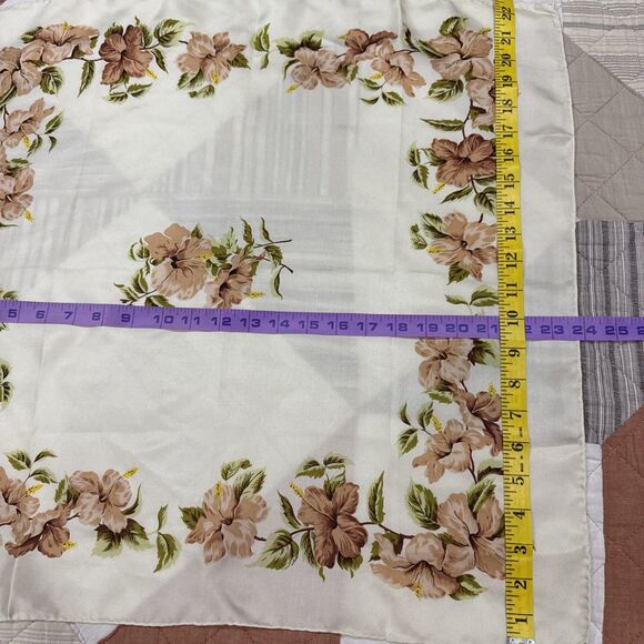 Vintage Bermuda Hibiscus Silk Scarf  H. A. & E. Smith - Picture 4 of 4
